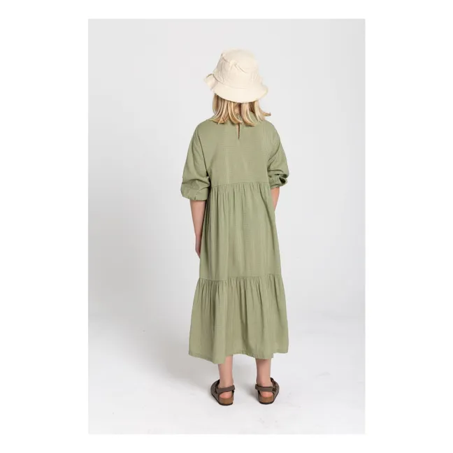 Robe Naya Carreaux | Vert amande