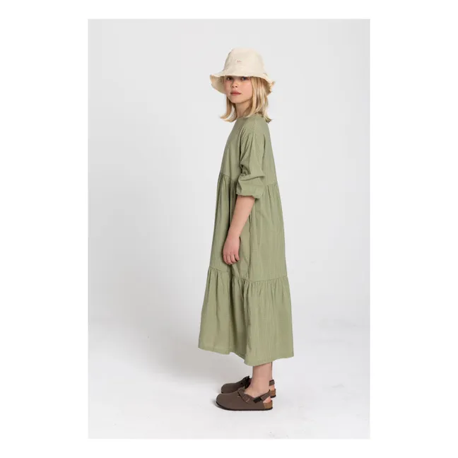 Robe Naya Carreaux | Vert amande