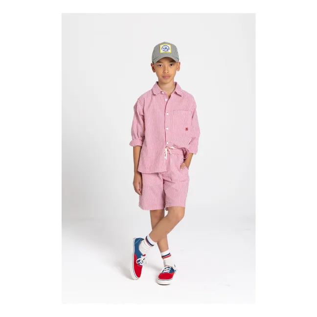 Clap Camisa de rayas | Rojo Cereza