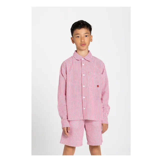 Chemise Clap Rayée | Rouge cerise