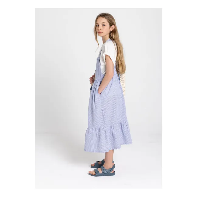 Vestido delantal a rayas Pia | Azul Rey