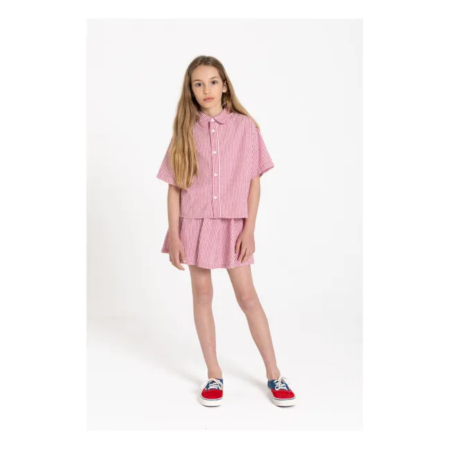 Melody Striped Skirt | Cherry red