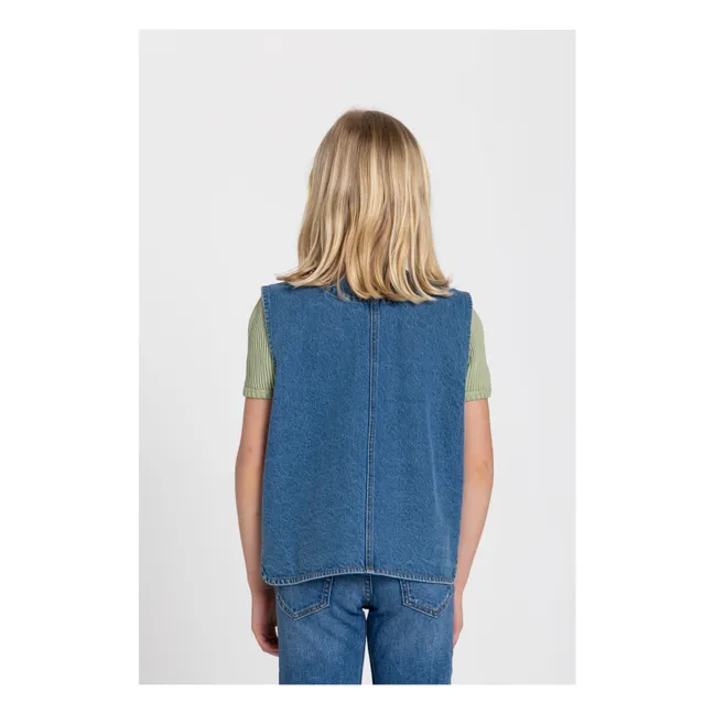 Veste Sans Manches Denim Mara Cheval | Bleu