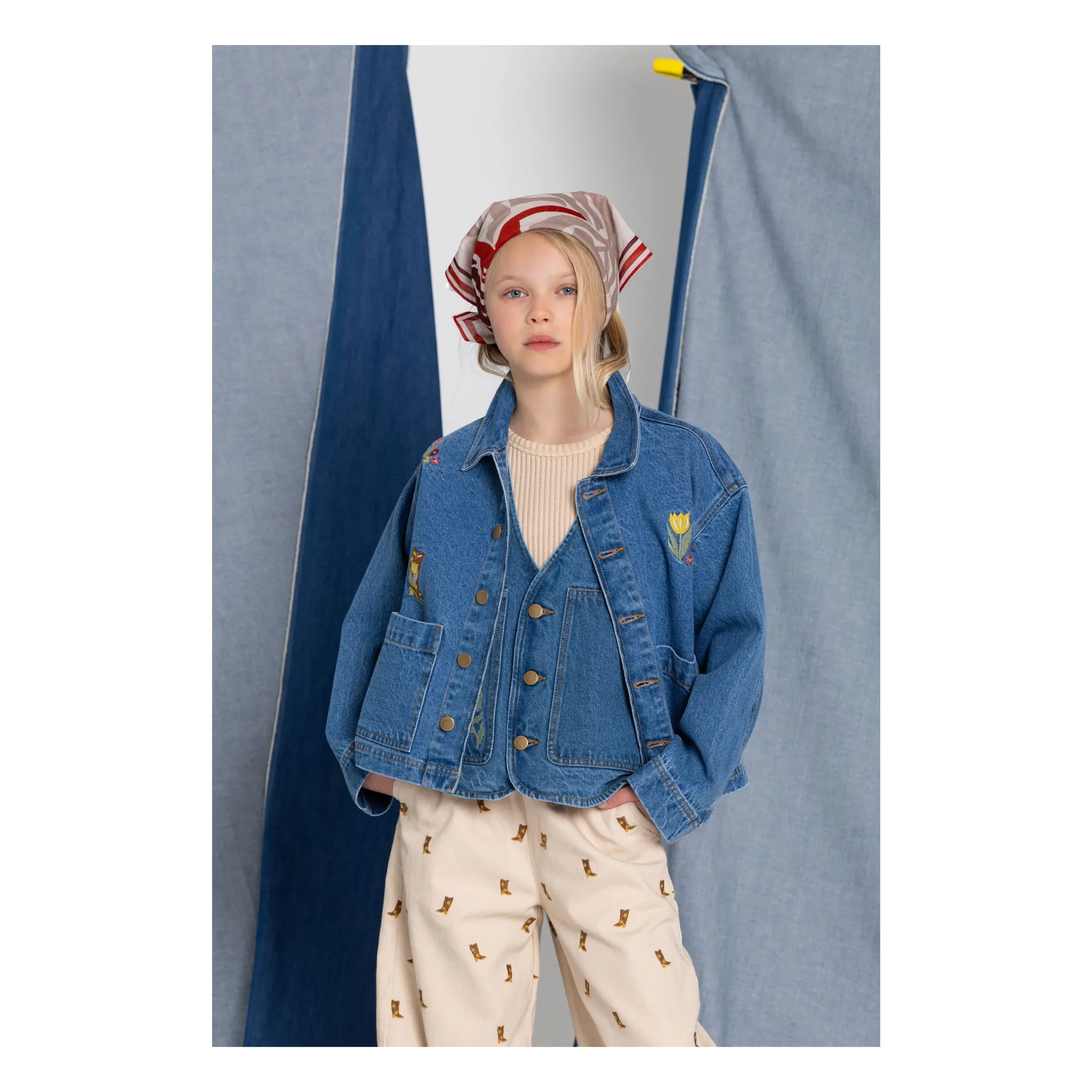 Chaqueta vaquera sin mangas Mara Horse | Azul- Imagen del producto n°6