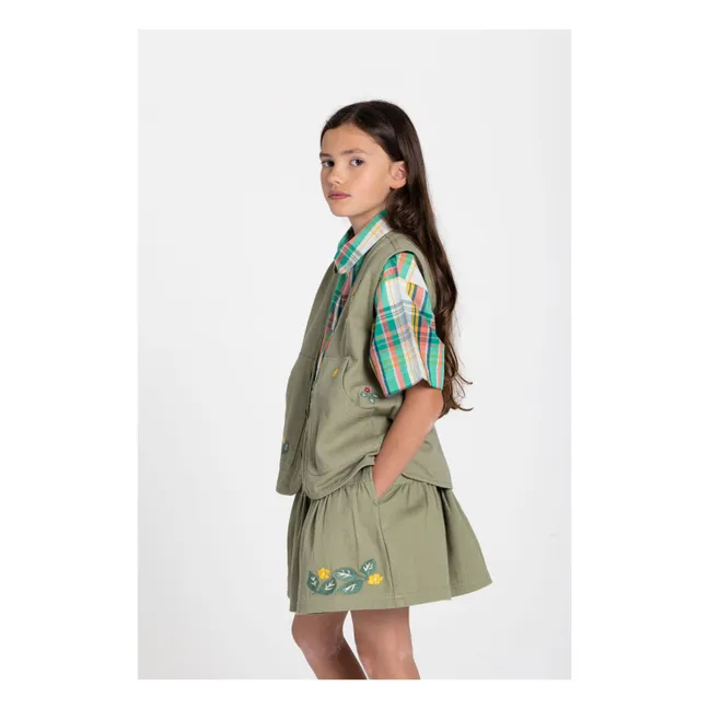 Jupe Kaya Fleurie | Vert amande