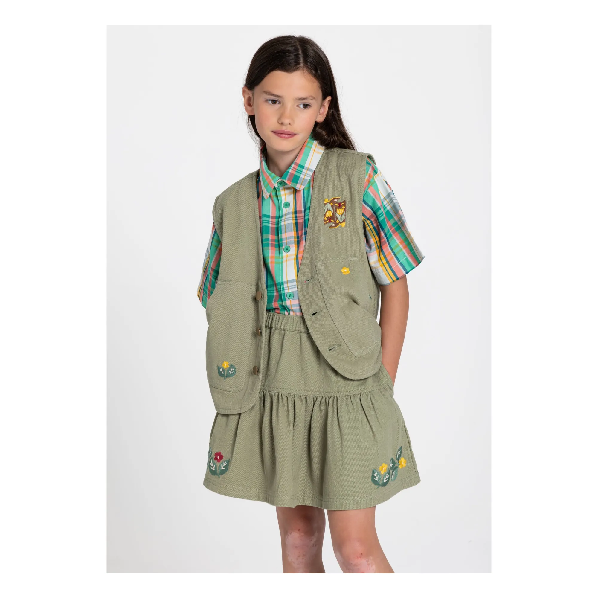 Chaqueta sin mangas Mara Botas | Verde Almendra- Imagen del producto n°1