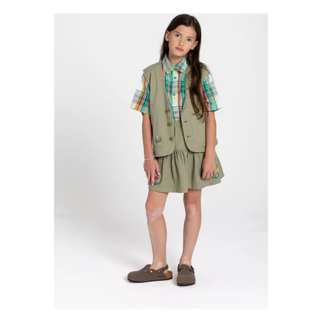 Falda floral Kaya | Verde Almendra