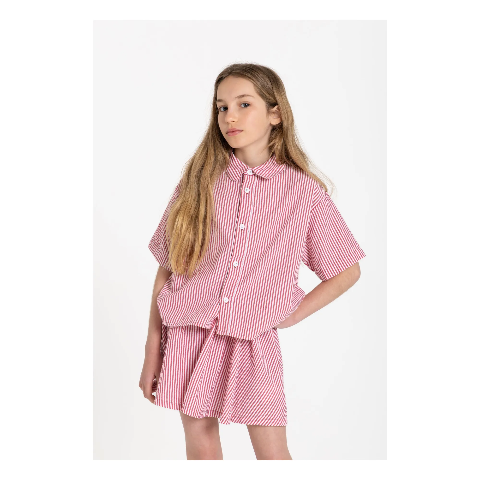 Chemise Sawyer Rayée | Rouge cerise- Image produit n°2