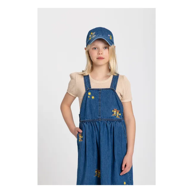 Casquette Halo Fleurie | Bleu jean