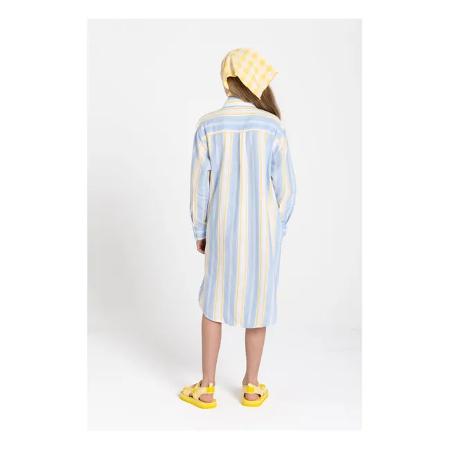 Vestido camisero de rayas Leya | Azul Cielo