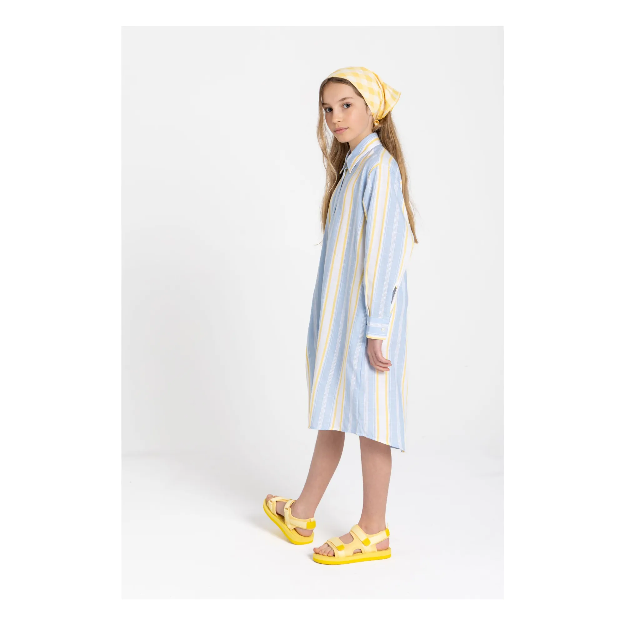 Robe Chemise Leya Rayée | Bleu ciel- Image produit n°2