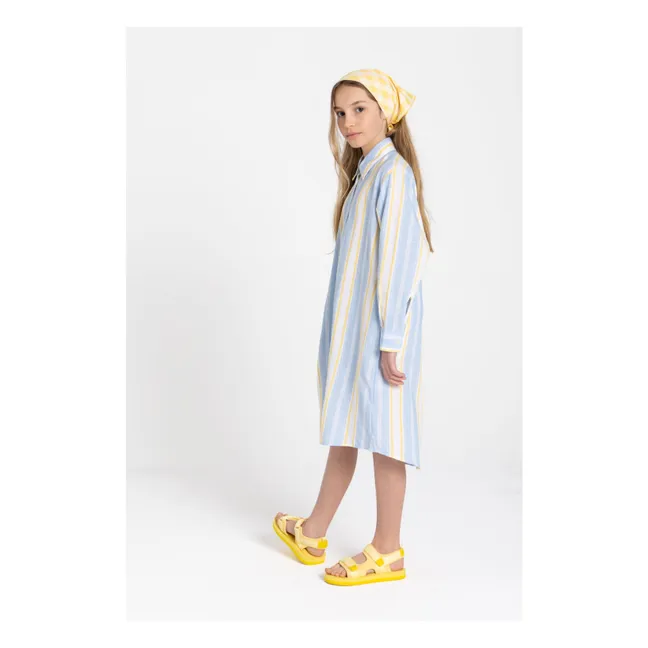 Vestido camisero de rayas Leya | Azul Cielo