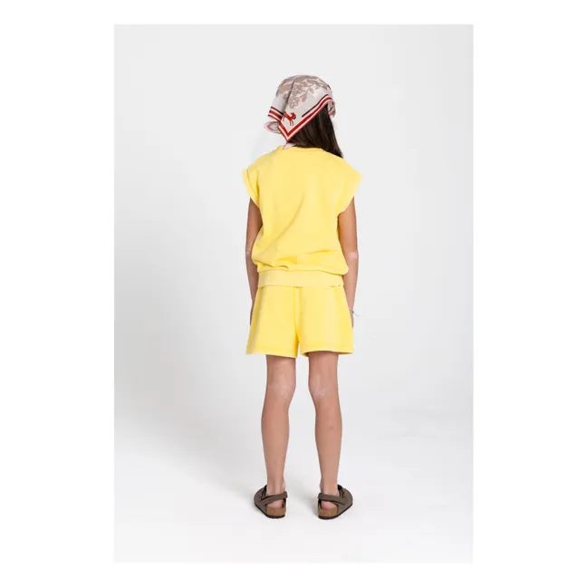 Sudadera sin mangas Inaya Floral de algodón orgánico | Amarillo palo