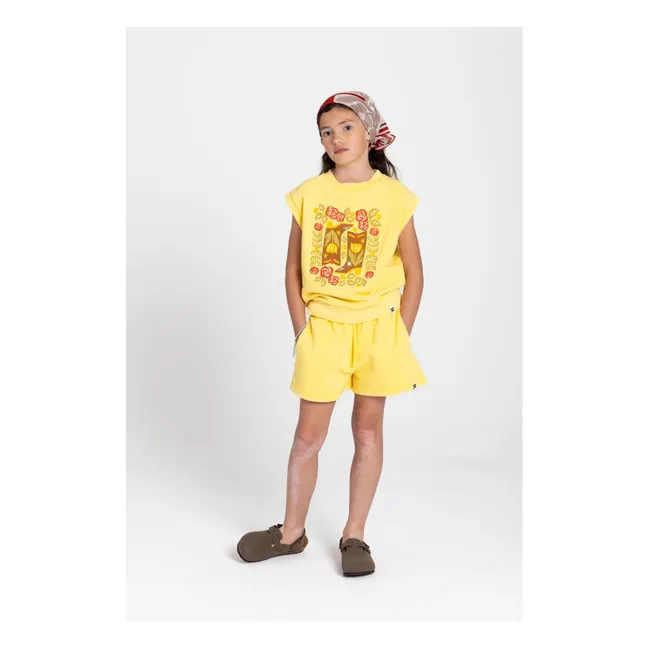 Sweat Sans Manches Inaya Fleuri Coton Bio | Jaune pâle