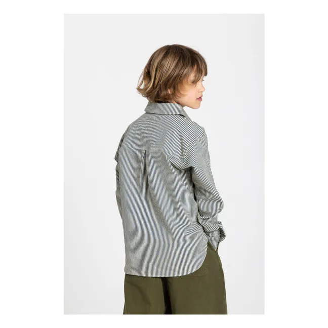 Chemise Enzo Rayée | Vert foncé