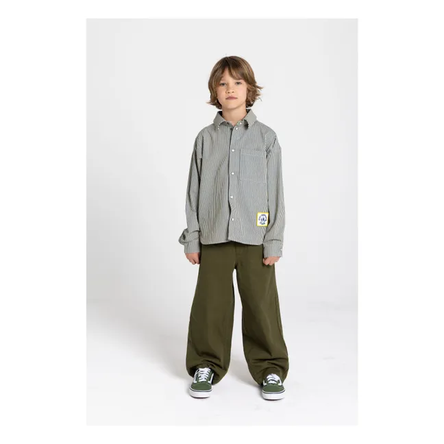 Chemise Enzo Rayée | Vert foncé