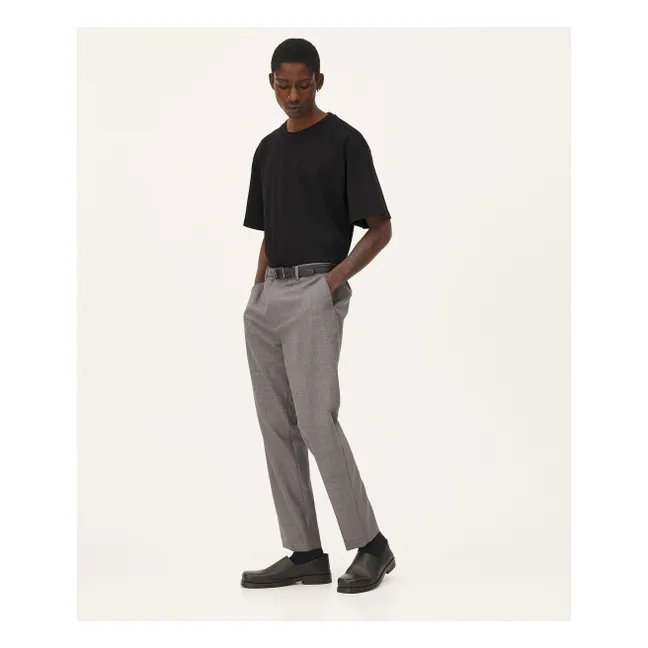 Straight-leg wool pants | Dark grey