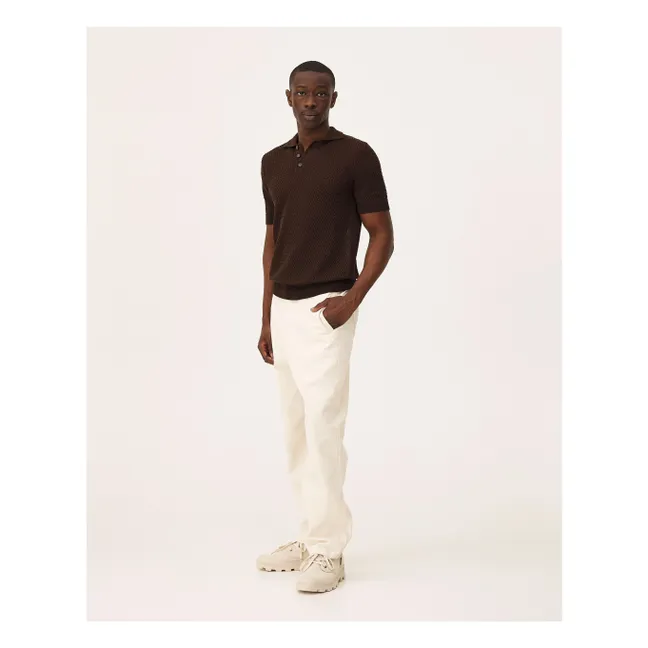 Haring organic cotton polo shirt | Dark Brown