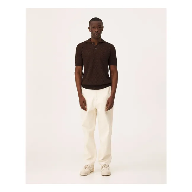 Haring organic cotton polo shirt | Dark Brown