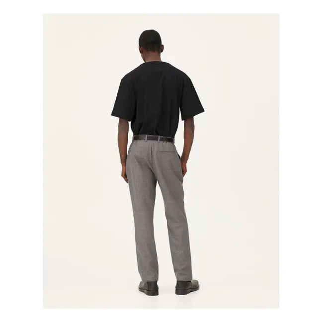 Straight-leg wool pants | Dark grey