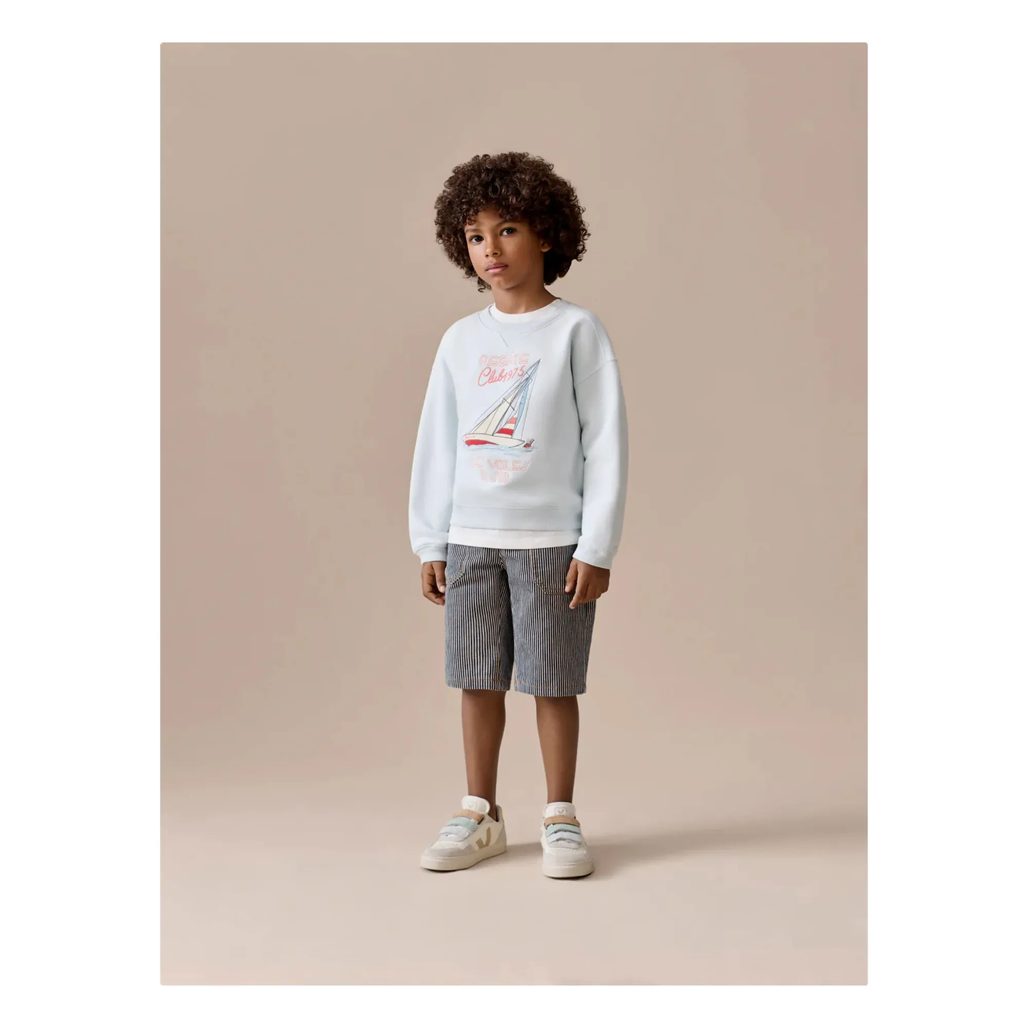 Sudadera de algodón orgánico Erol Bateau | Azul Pálido- Imagen del producto n°1