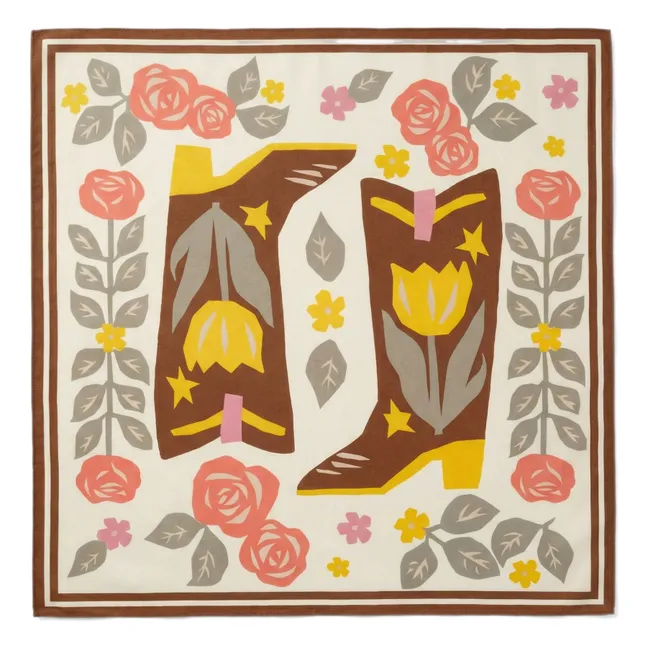 Foulard Elyne Bottes | Blanc cassé