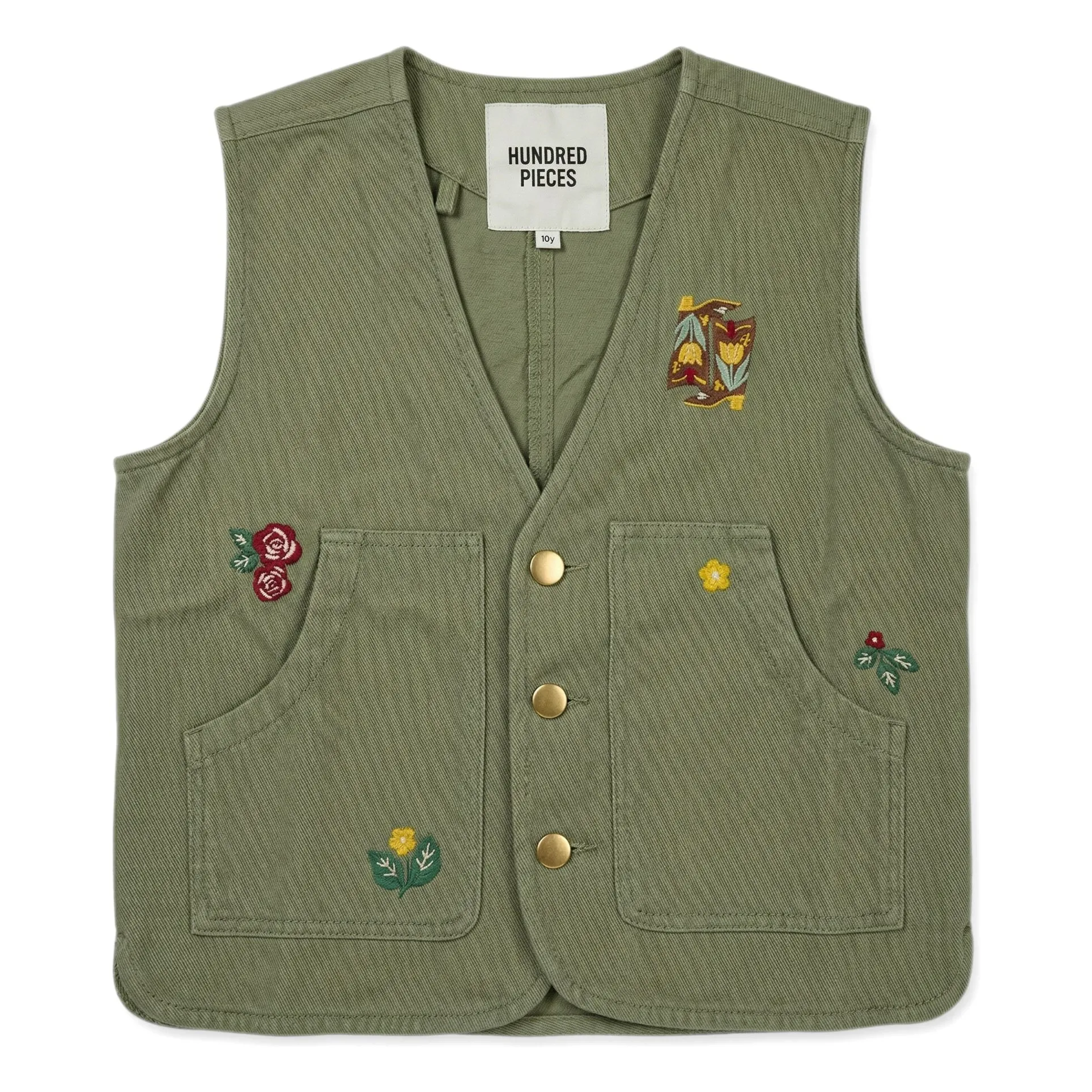 Hundred Pieces Almond Green Mara Sleeveless Jacket Boots