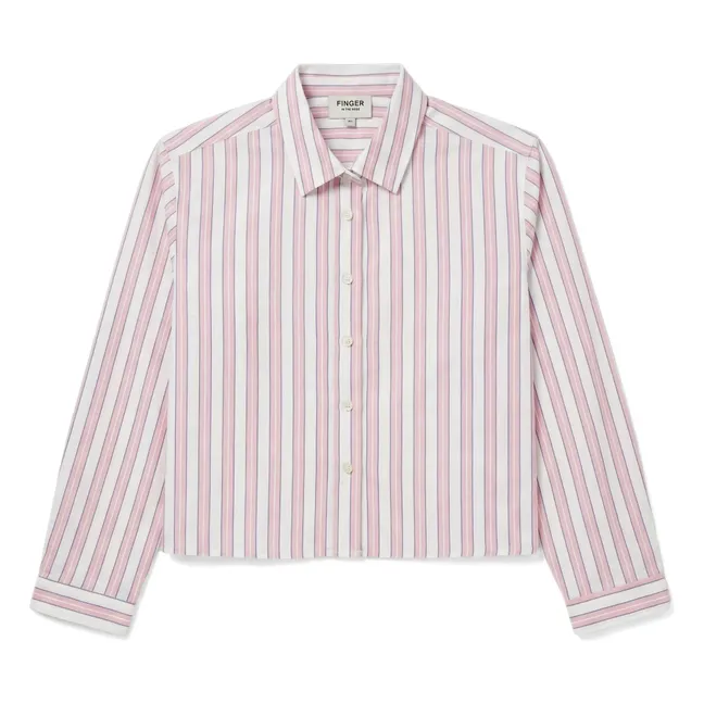 Chemise Courte Crush Rayée | Rose pâle