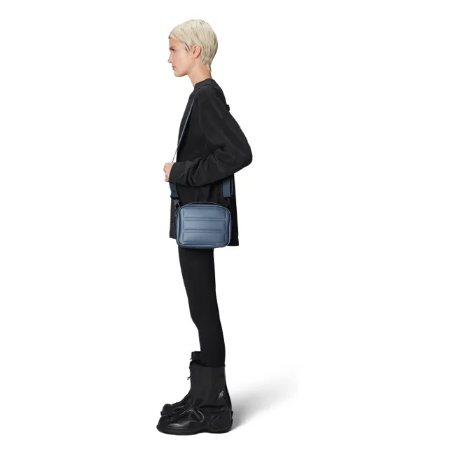 Shield Box bag | metallic blue