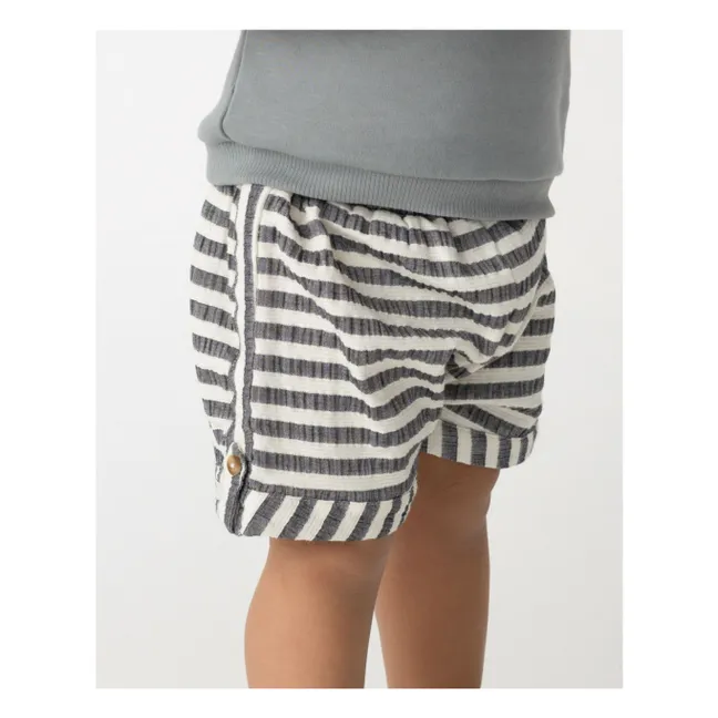 Short Kaatio Rayé Coton Bio | Bleu marine
