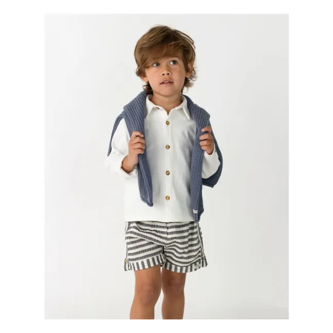 Short Kaatio Rayé Coton Bio | Bleu marine