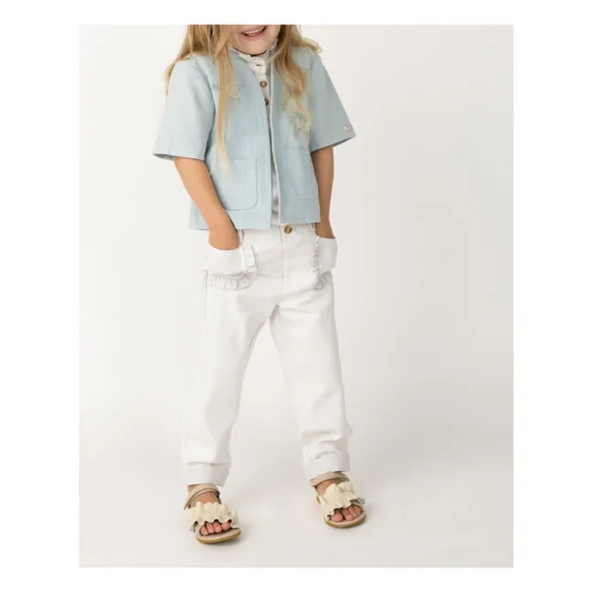 Veste Denim Chellèe Etoiles | Bleu pâle