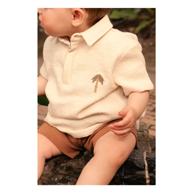 Polo Wouti Palmier | Blanc cassé