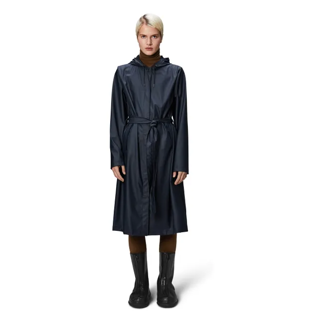Gewachst Lang Wasserdicht Gegürtet | Navy