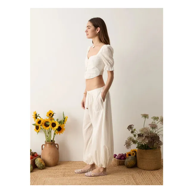 Pantalon Balloon Serenia Coton | Blanc