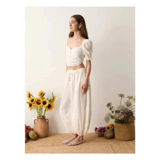 Pantalon Balloon Serenia Coton | Blanc