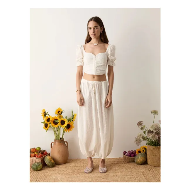 Pantalon Balloon Serenia Coton | Blanc