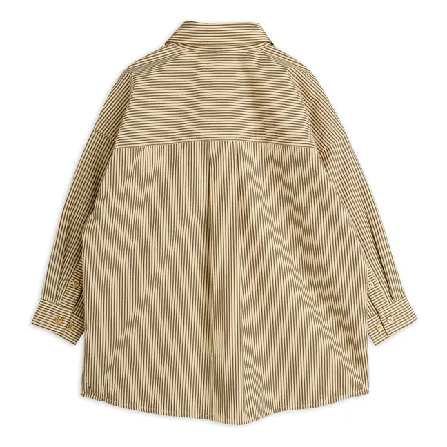 Chemise Rayée Popeline Coton Bio | Brun