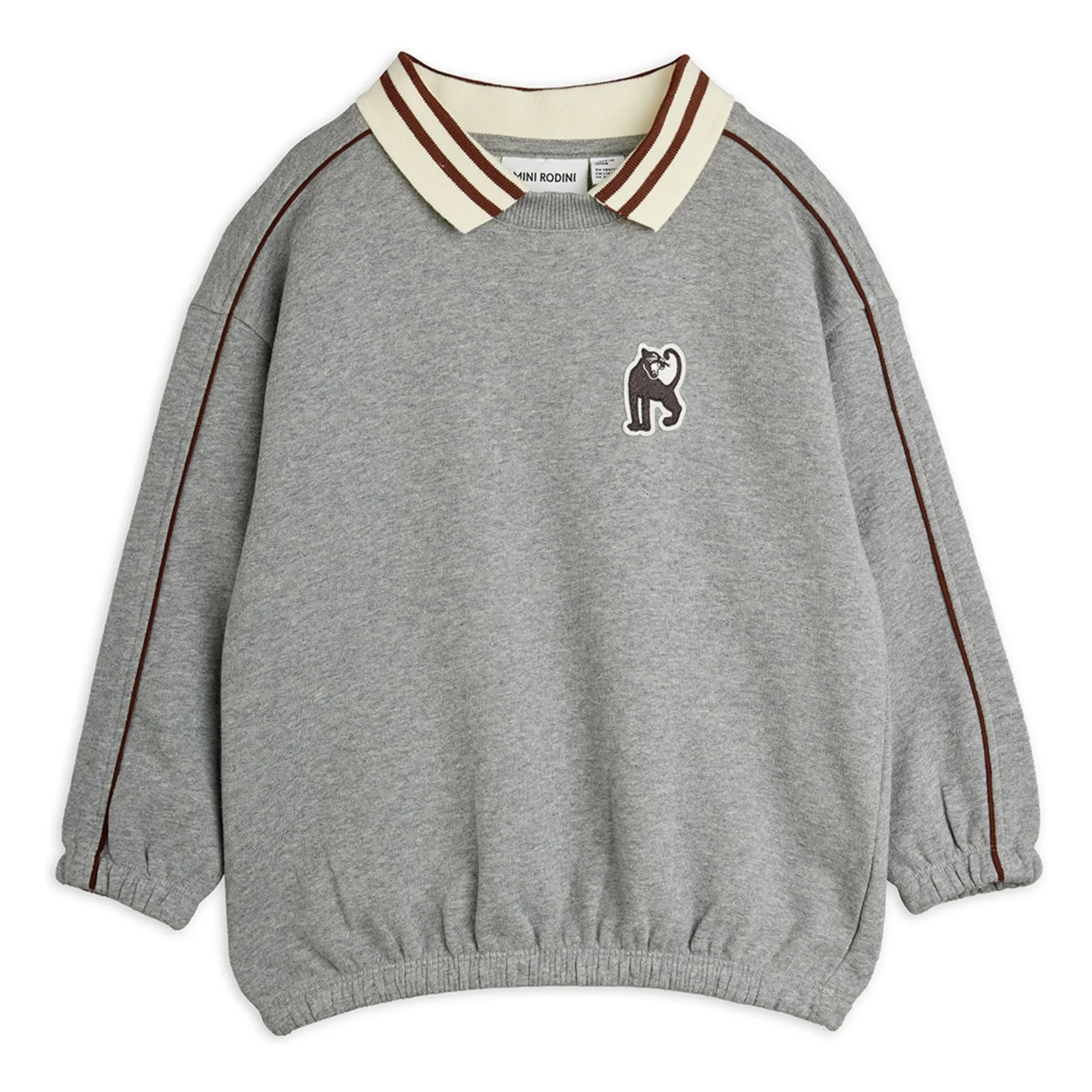 Mini Rodini Heather Grey Panther Organic Cotton Sweatshirt