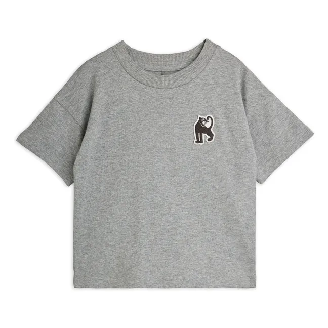 T-shirt Panthère Coton Bio | Gris chiné