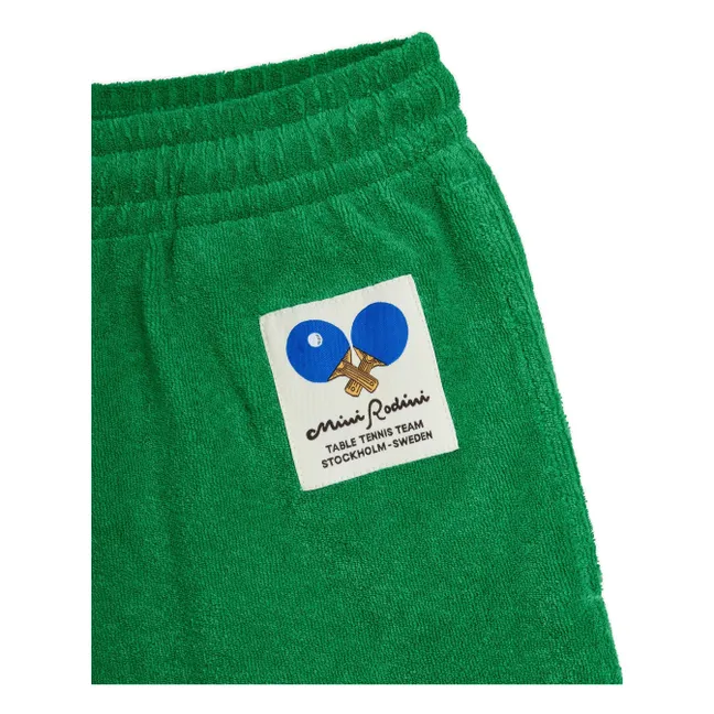 Organic cotton terry Ping Pong shorts | Green
