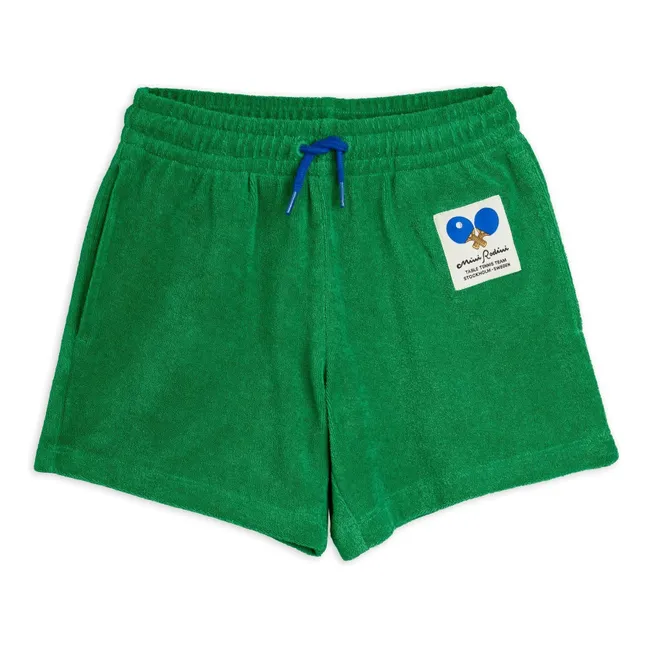 Organic cotton terry Ping Pong shorts | Green