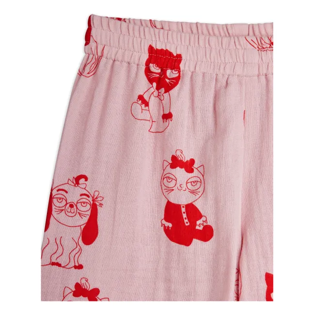 Pantaloni animalier in cotone biologico | Rosa
