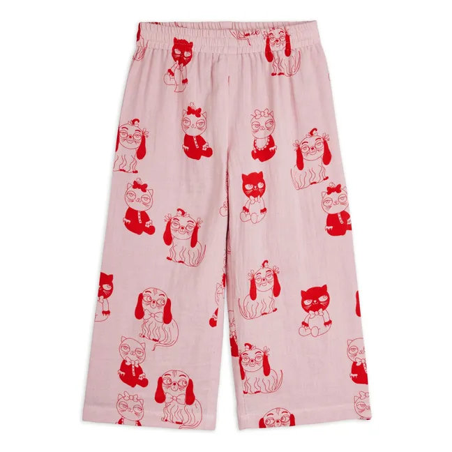 Pantaloni animalier in cotone biologico | Rosa