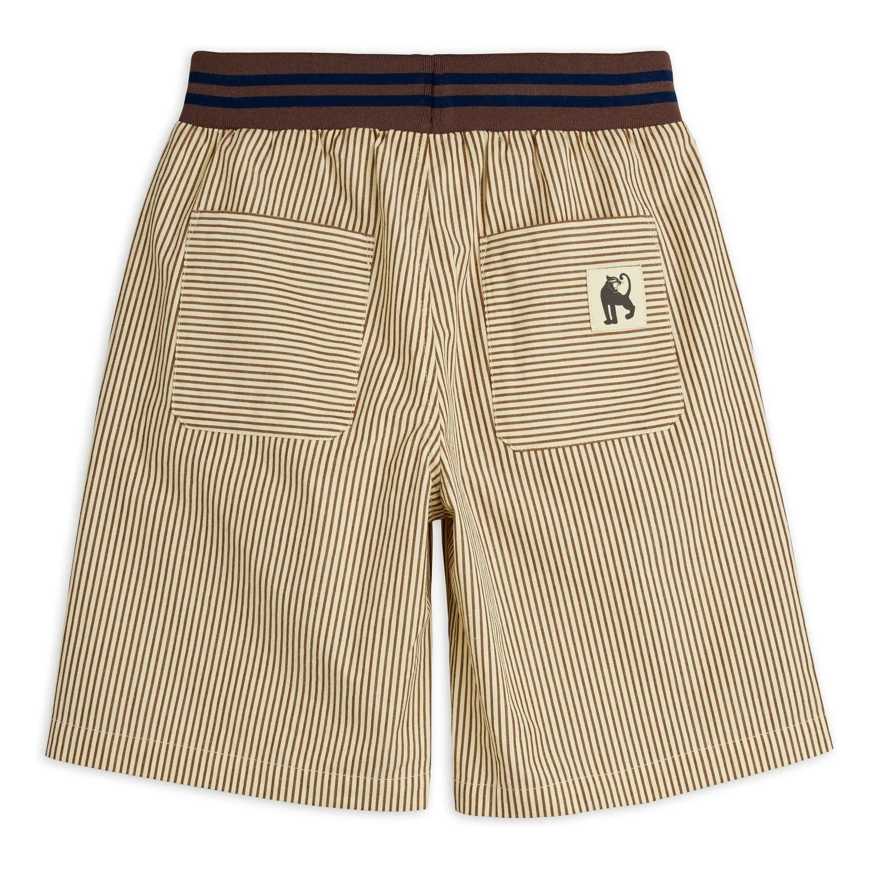 Short Rayé Popeline Coton Bio | Brun- Image produit n°4