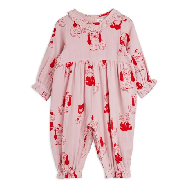 Combinaison Animaux Coton Bio | Rose