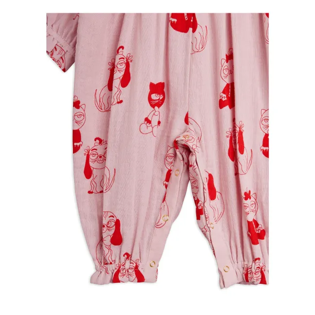 Combinaison Animaux Coton Bio | Rose