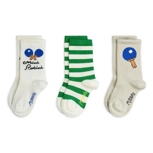 Lot de 3 Paires de Chaussettes Ping Pong Coton Bio | Ecru