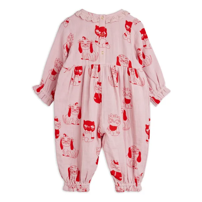 Combinaison Animaux Coton Bio | Rose
