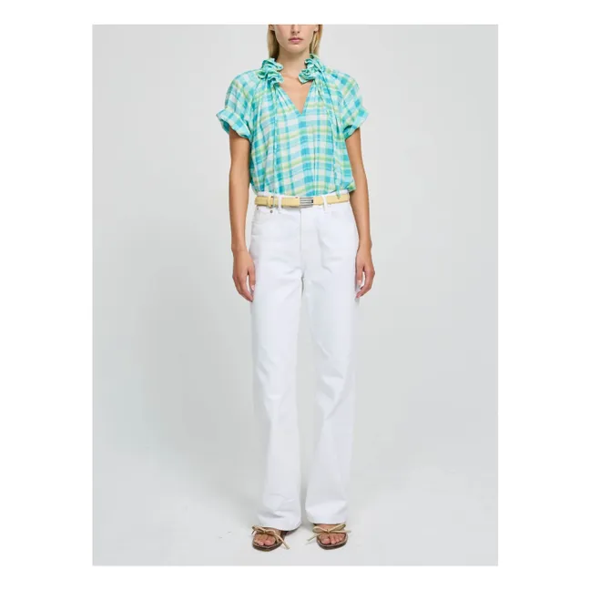 Blouse Escargot Coton | Bleu turquoise